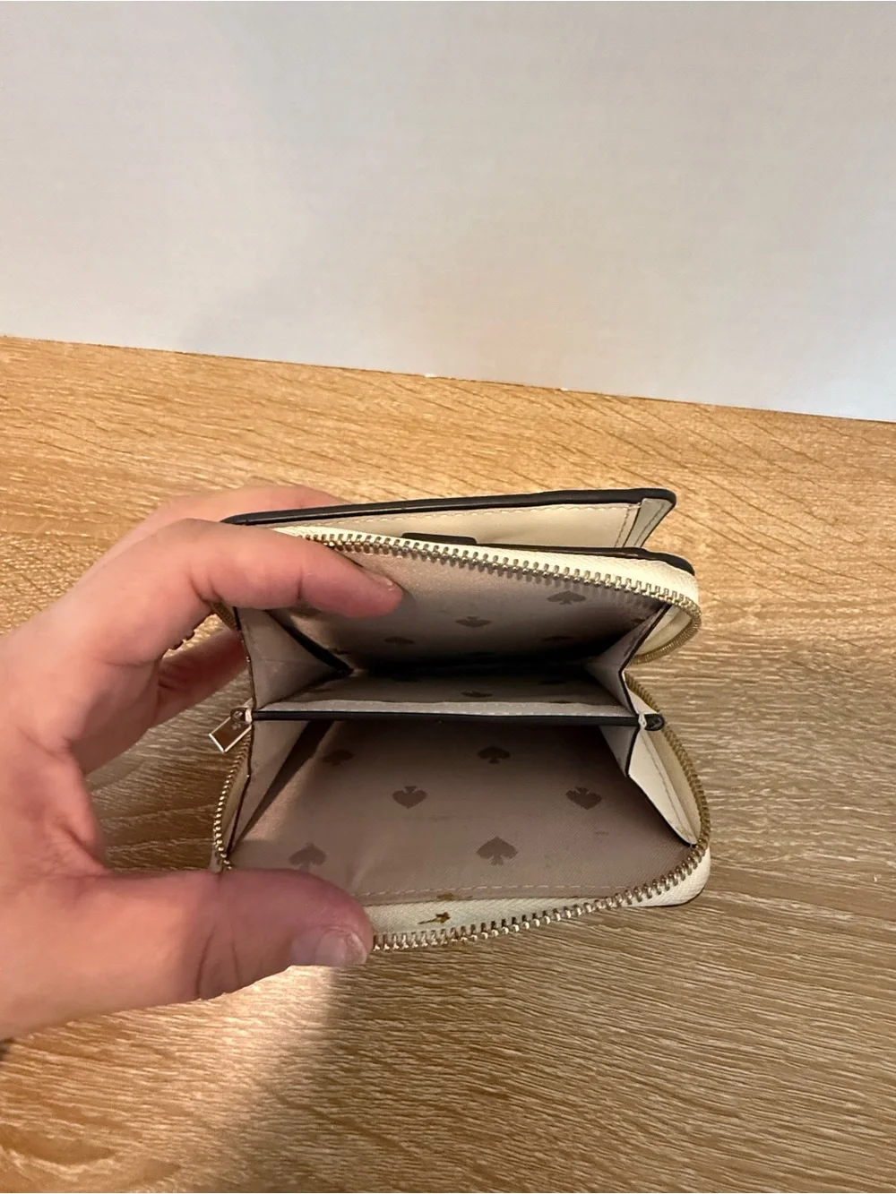 Kate Spade Staci Small Zip Around Bifold Wallet In Parchment